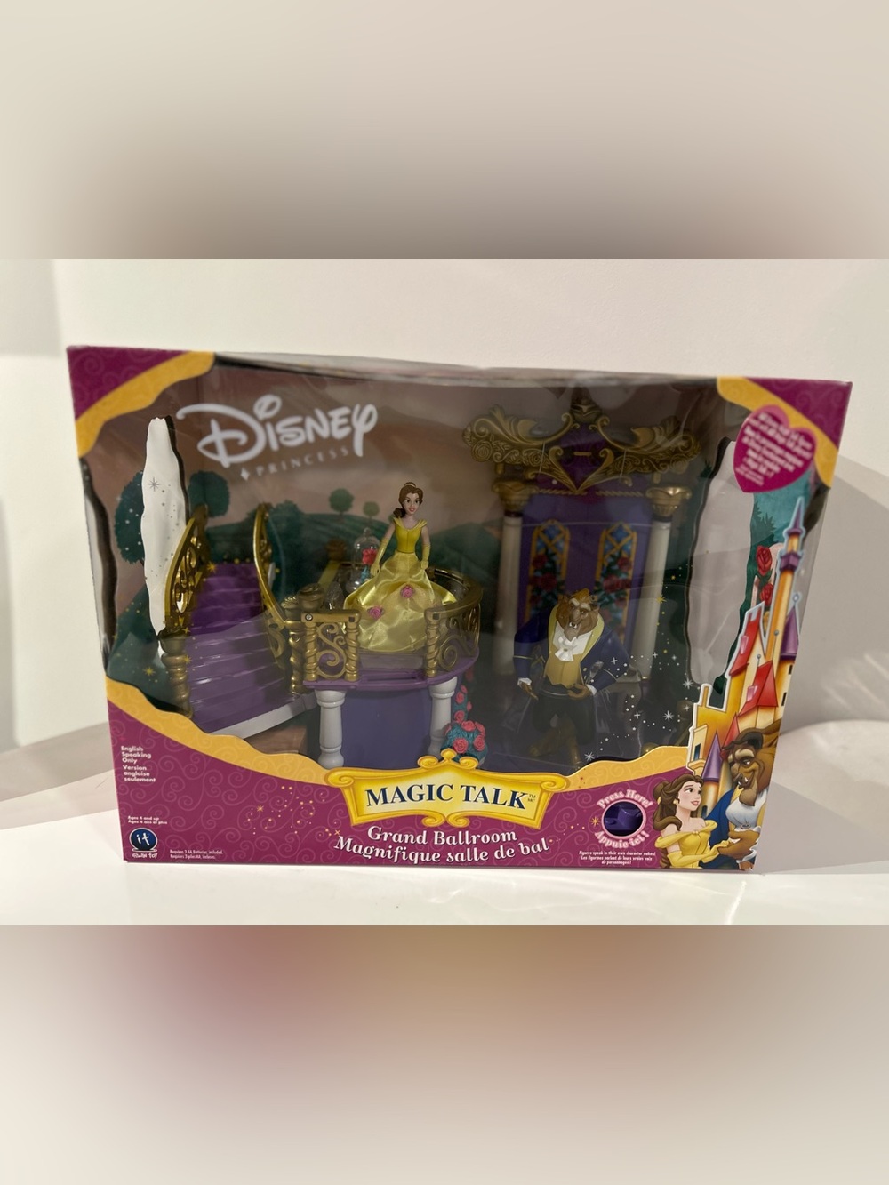 Vintage 2002 Disney Princess Magic Talk Grand Ballroom Playset - Yellow & Purple